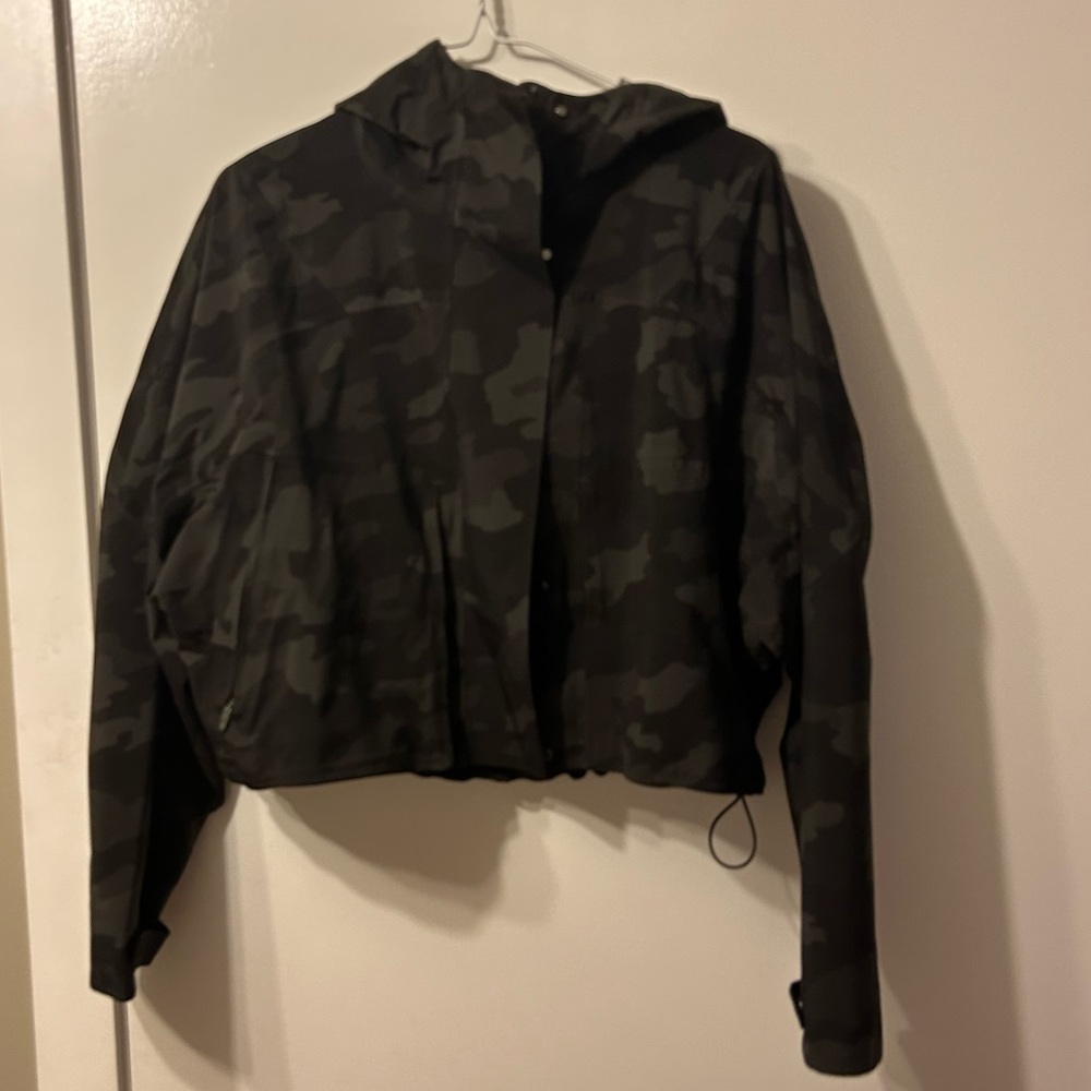 Dark green camo windbreaker